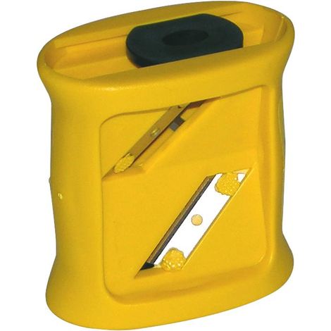 Mondelin – Taille-crayon professionnel pour crayons ovales – Lames en acier pour coupes nettes – Corps ergonomique en ABS – Usage chantier et atelier (1/2)