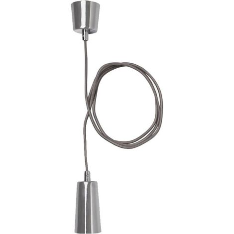 Suspension Design Câble et Cache-Douille Chrome - Plumen (1/5)
