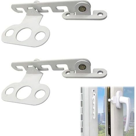 2 Pièces Entrebâilleur de Fenêtre à Battant. Restricteur de Fenêtre. Entrebailleur Fenetre Sans Perçage Bloque Fenetre Ouverte et (1/5)