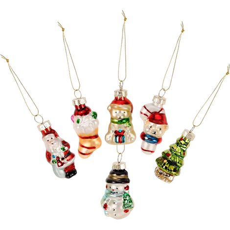 6 Pièces Décorations De Noël à Suspendre Lot pour Sapin De Noël Pendentifs Décoratifs Accessoires De Fête (1/5)