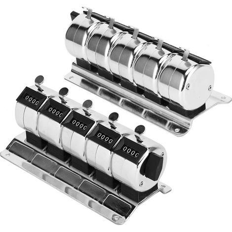 Compteur mécanique en métal, clicker manuel à 4 chiffres, 5 unités, outils de quincaillerie de comptage en acier inoxydable (1/5)