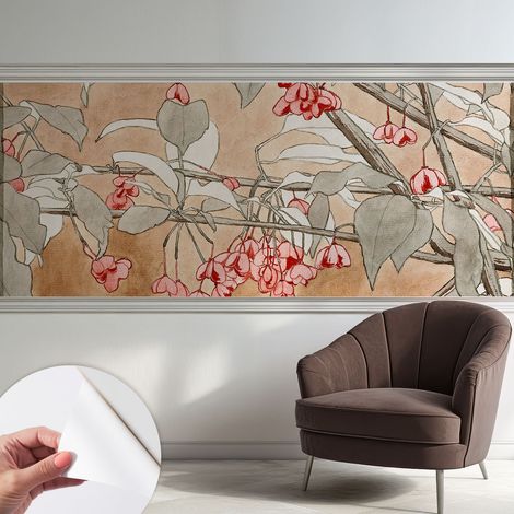 Carta da parati autoadesiva moderna - fotomurale - lavabile - ufficio - design moderno - Armonia floreale 250x104 cm (1/5)