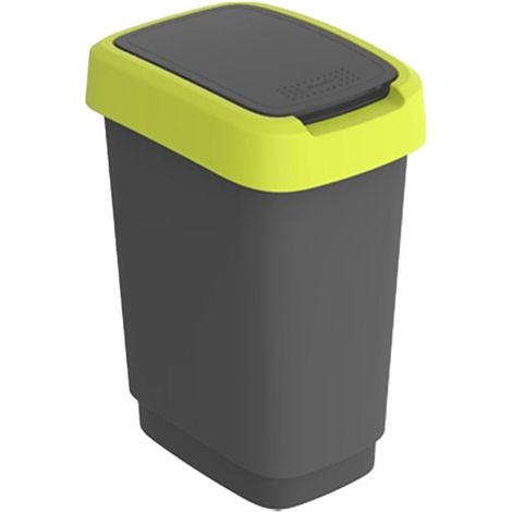 Poubelle Rotho Twist 10L Citron vert/Anthracite (1/4)