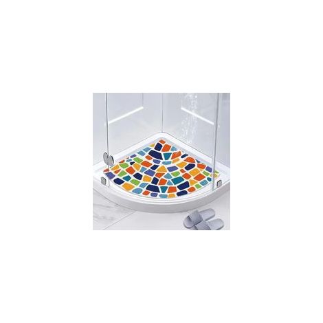 60 x 60 cm Tapis de bain antidérapant , tapis de bain d'angle avec drain, tapis de bain pour sol mouillé, tapis de bain