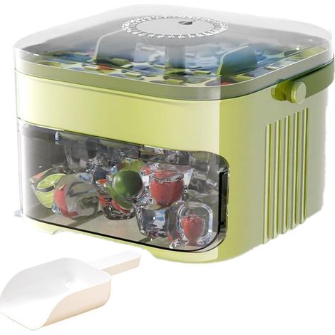 Boîte à glaçons pour congélateur, bac à glace amovible avec couvercle et bac de récupération, bac à glaçons pour boissons, café, whisky, maison, appartement, dortoir, cuisine, camping, fête (1/5)