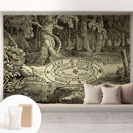 Papier peint intissé avec imprimé pour décoration intérieure pour rénovation a motif - Colle incluse gratuite Cercle magique 208x146 cm (1/5)