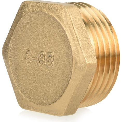 Bouchon en laiton avec filetage extérieur 1" et bouchon de tuyau pour raccord de tuyau (1/5)