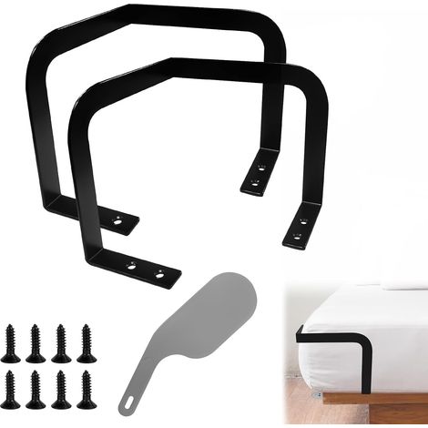 Arceau de Lit, Arret Matelas, 2 Pièces sous Tapis Antidérapant, Antidérapant Tapis pour Les Lits Solides, Les Bassins, Les Tatamis, Arret Matelas avec Outils de Pliage de Drap De Lit (1/5)