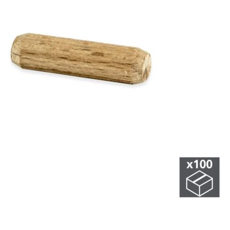 Emuca Tourillons, D. 10 mm, 40 mm, Bois, 100 ut. - talla (1/3)