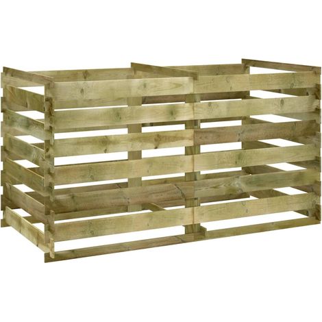 Bac de compostage à lattes Bois de pin imprégné 180x90x90 cm