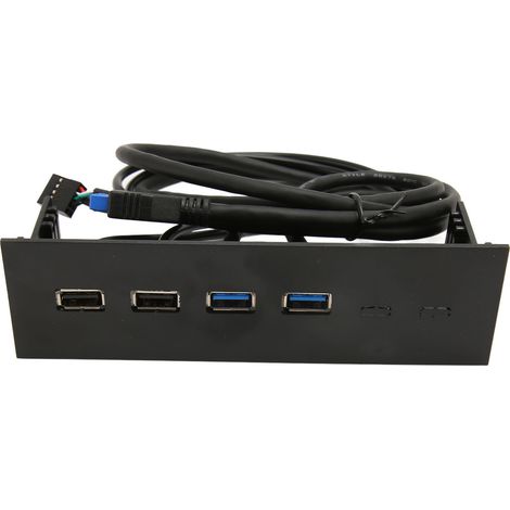 USB-Anschlüsse an der Vorderseite: 2 USB 2.0-Anschlüsse, 2 USB 3.0-Anschlüsse, Hochgeschwindigkeitsübertragung, 5,25-Zoll-Laptop-Erweiterungskarte, 4 Anschlüsse (1/5)