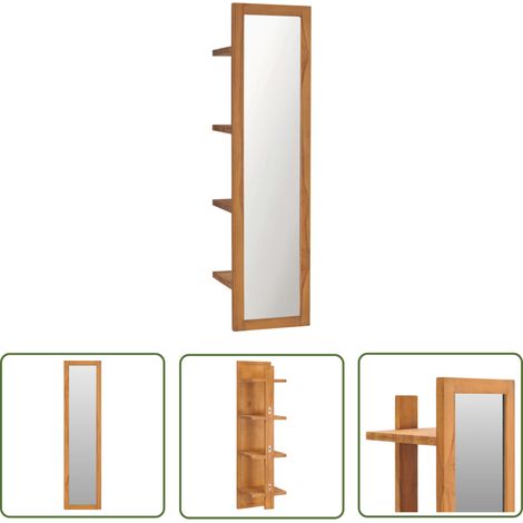 Furniture Limited - Miroir mural avec étagères 30x30x120 cm Bois (1/5)