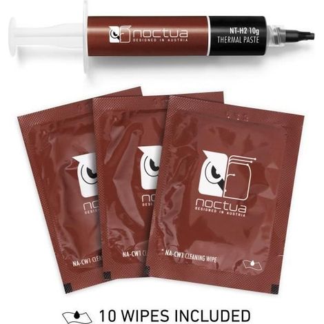 NOCTUA Pâte thermique avec 10 lingettes nettoyantes 10g (NT-H2-10) (1/4)