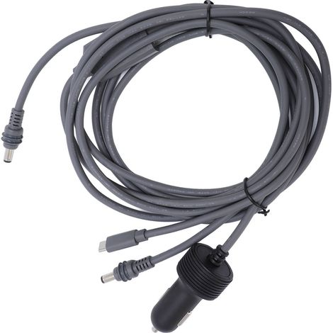 Câble d'alimentation CC 3 en 1 pour satellite, allume-cigare, câble 18AWG, chargeur allume-cigare pour antenne parabolique, adaptateur secteur pour voiture, camping-car, camion, 5 m / 16,40 pi (1/5)