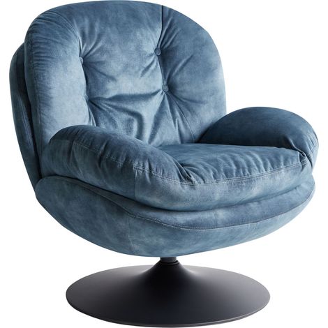Swivel Armchair NOLVIK Velvet Dark Blue
