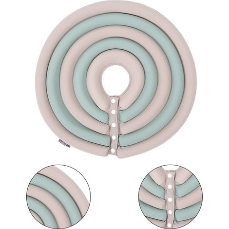 Konisches Katzenhalsband, weich und warm, verhindert Beißen und Lecken, schützt vor Kälte, Halsband im elisabethanischen Stil für Hunde und Katzen, beige und grün, Größe M (1/5)