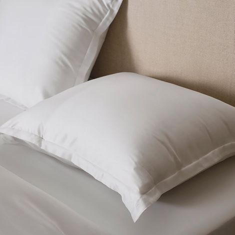 Housse de Couette en Satin de lyocell 100% Lyocell Douce et Thermorégulatrice - Blanc - PANGIVO