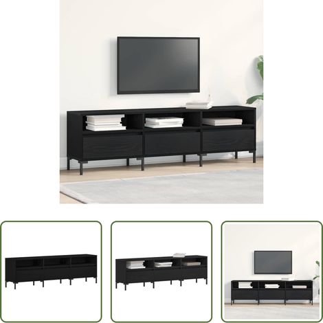 Holzschrank - TV-Schränk Schwarz Eichen-Optik 150 x 30 x 44,5 cm (1/5)