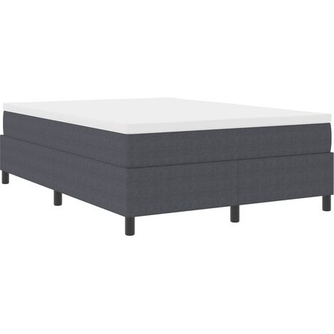 Cadre de lit plateforme-Structure de lit Gris foncé 160 x 200 cm tissu (1/5)