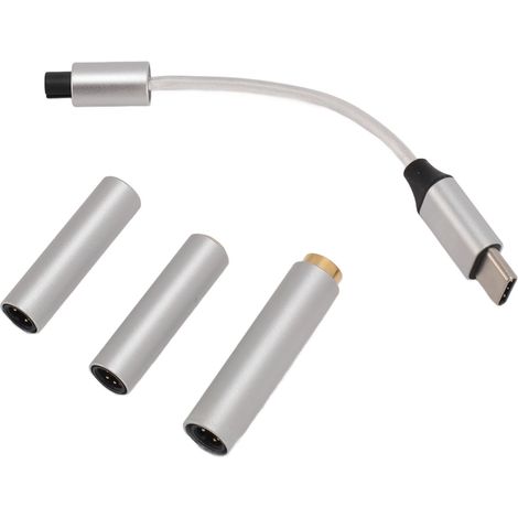 Adaptateur USB-C vers prise casque AUX compatible PCM 32 bits/384 kHz. Adaptateur USB Type-C vers prise casque 2,5 mm/3,5 mm/4,4 mm. (1/5)