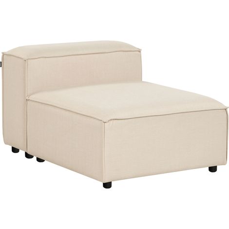 Sillón modular moderno tapizado sección 1 plaza elemento modular de sofá asiento patas negras tela beige Ardal