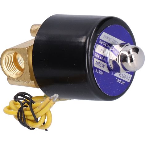 Électrovanne normalement fermée 1/4", compatible eau/air/diesel, 220V AC, modèle 2W-025-08 pour systèmes industriels