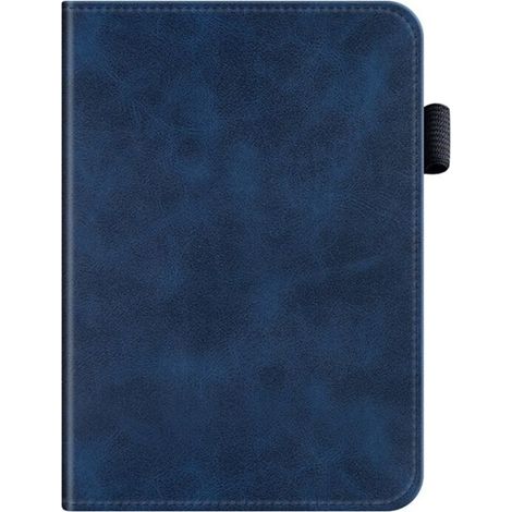 Custodia protettiva a libro in PU con supporto e poggiapolsi per e-reader Pocketbook Touch HD 3, blu scuro.
