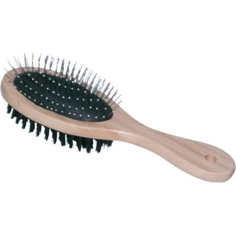 Brosse Double Ovale pour Chiens 220x55 mm