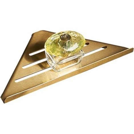 Étagère d'angle de douche pour salle de bain - Étagères flottantes triangulaires en acier inoxydable Doré (1/4)
