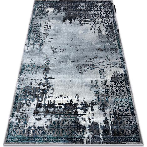 Modern DE LUXE carpet 2078 ornament vintage - structural grey grey 240x340 cm