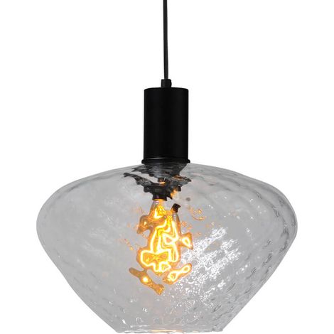 Lampe suspendue noire Porto avec verre clair Blossom - Ø 30cm - 2710-05-05-7 (1/3)