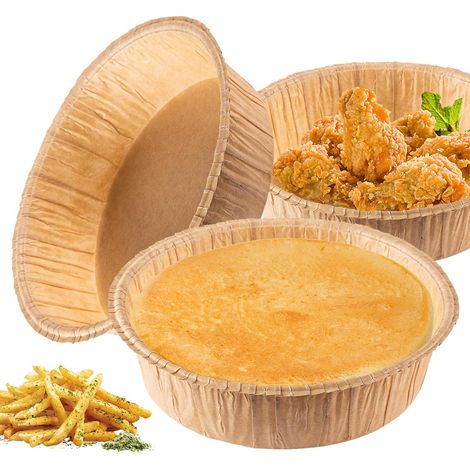 Lot de 10 Moule à tarte en papier, 20,3 cm, cuisson four, usage unique, pâtisserie maison (1/5)