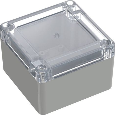 TRU COMPONENTS 6U07090906437 TC-13865068 Boîtier industriel 90 x 90 x 60 ABS, Polycarbonate gris clair, transparent 1 p (1/2)