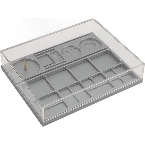 Boîte de rangement pour pièces de montre, vis, composants, mouvement, organisateur de pièces de montre, couvercle anti-poussière, support pour outils de réparation de montres (1/5)