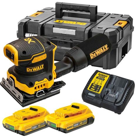 Dewalt DCW200D2 Cordless Brushless 18v XR 1/4 Sheet Palm Sander Hook Loop 2x2ah (1/4)
