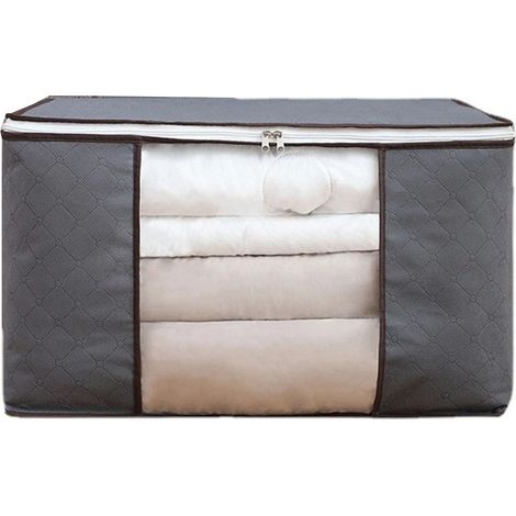 Sac de rangement pour couette grise de 4e année, grande capacité, respirant, idéal pour les déménagements et le rangement des vêtements. (1/5)