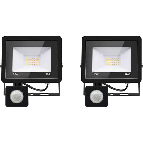 2PACK - Projecteur LED 10W Avec Détecteur de Mouvement, 1000LM, Blanc Chaud (3000K), Extérieur, Imperméable IP66, Pour Sécurité, Garage, Couloir (1/5)