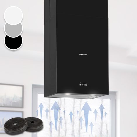 Klarstein – Hotte aspirante ilot 641m³/h – Classe A – Éclairage LED – Acier inoxydable – Installation en évacuation ou recyclage