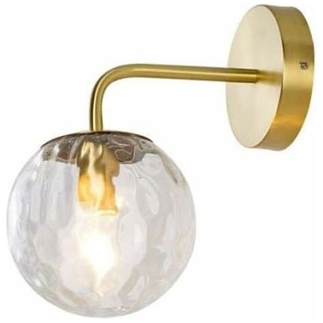 Ulisem Wandleuchte für Wohnzimmer und Eingangsbereich – Moderne Wandleuchte aus Glas mit Kugelschirm aus Metall und Messing, schlichte Wandleuchte für Wohnzimmer, Schlafzimmer, Flur, Gang, Restaurant, (1/4)