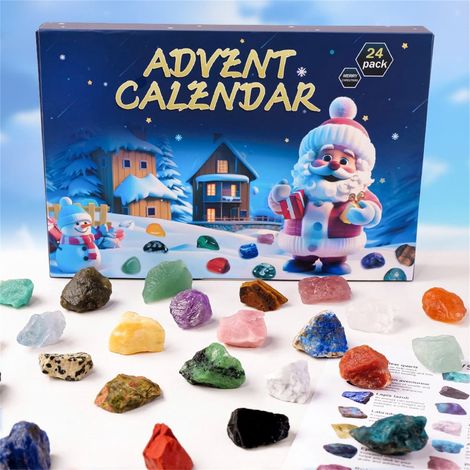 Calendrier De Lavent 2025 - 24 Pierres Naturelles - Agate Et Cristaux - Décoration Festive Noël - Cadeau Collectible - 1 Pièce (1/5)