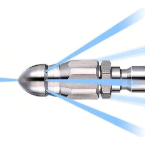 JSSEVN - Powerful pipe cleaning and unclogging nozzle, sewer jet nozzle, stainless steel sewer cleaning tool, 6.35 mm high-pressure nozzle (1/5)