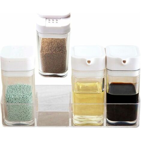 Organisateur de contenants à Condiments - 4 pièces salière pour Cuisine,Fournitures de Cuisine durables pour Stocker des épices, assaisonnements, Condiments, poivrons pour la Maison (1/5)
