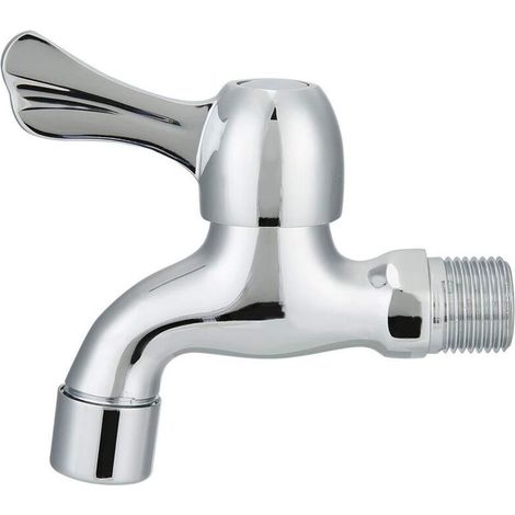 Placage de surface cuivre simple froid ouverture rapide petit robinet Machine à laver en cuivre vadrouille bassin bassin robinet robinet d'eau adapté à la famille (1/5)