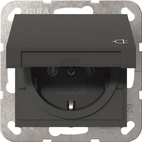 Gira Presa SCHUKO KD System 55 Antracite [445428], 4454 28