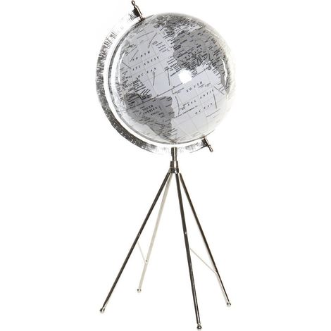 Globe Terrestre Métal Plastique 27X25X61 Pied (1/4)