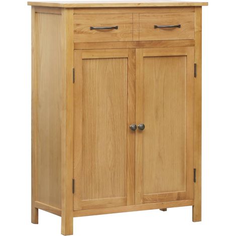 Zapatero de madera maciza de roble 76x37x105 cm vidaXL (1/2)