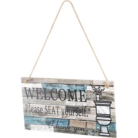 Panneau de bienvenue mural en bois vous invitant à prendre place - un objet décoratif pour la maison et la salle de bain. (1/5)