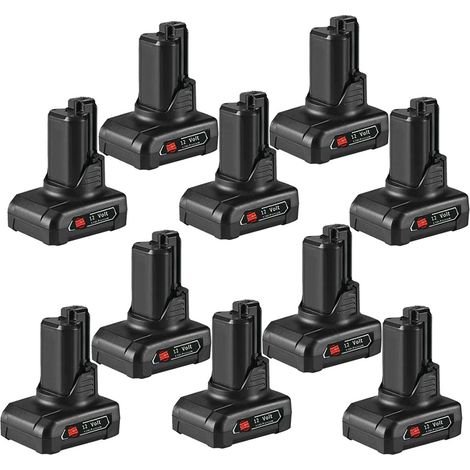 Powerwings – Batterie Bosch 12V 4.0Ah – Lithium Ion – Compatible avec GSR GSA GOS GOP GLI GKS GDR GAS 10.8 V-LI – 10x batteries pour outils électriques - 1600Z0002Y (1/5)