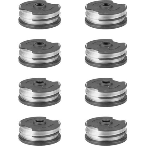 8pcs bobines de fil de rechange pour, fil de nylon de rechange pour coupe-bordures LIDL Parkside, coupe-bordures PRTA 20-Li A1,B2,C3,PRT 550 A1,A3,PRT 300 A1-2 x 4 m 1,6 mm (1/4)