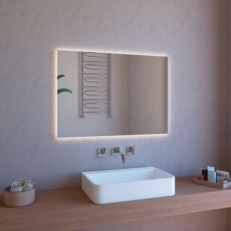 Miroir de salle de bain LED 100x70cm haut-parleurs Bluetooth ETR109
